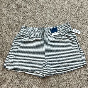 Old Navy Women's Pinstripe Shorts - grey and White